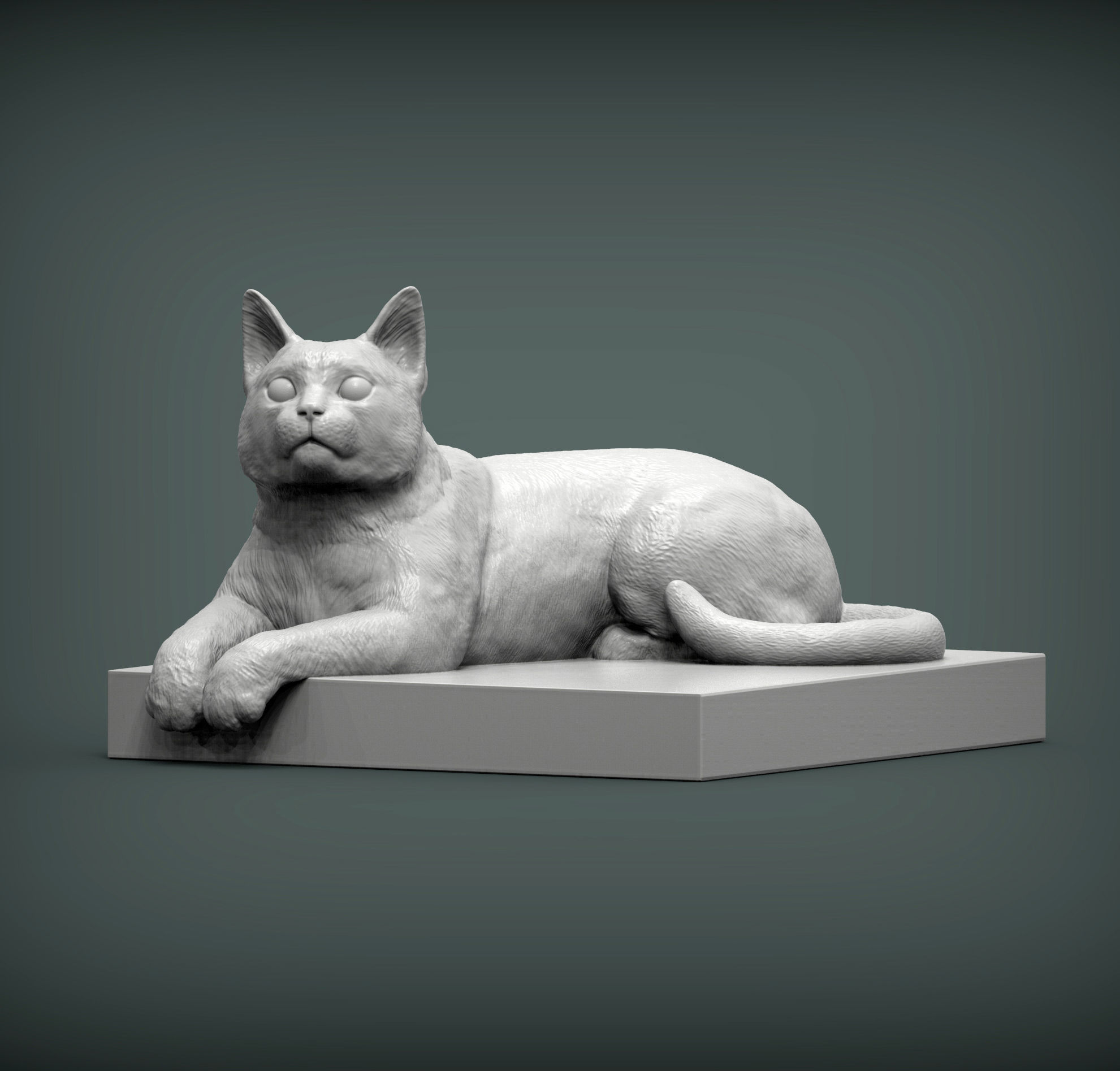 The cat is lying on the edge 3D print model_2