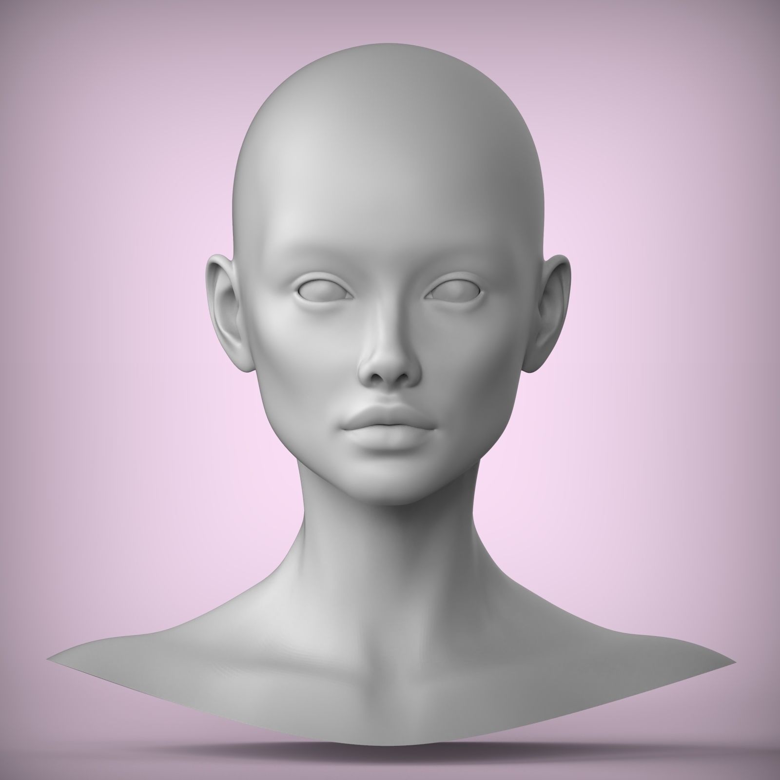 41 3D HEAD FACE FEMALE CHARACTER TEENAGER PORTRAIT 3D model_1