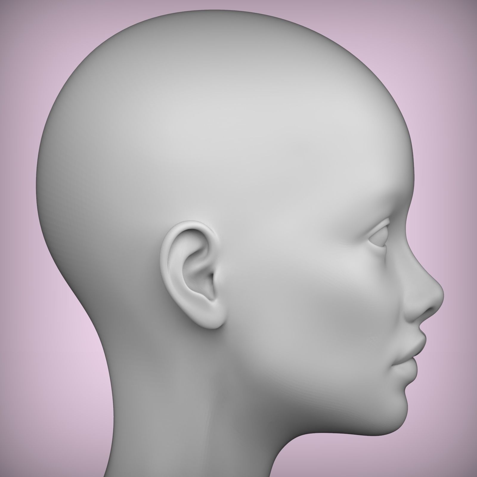 41 3D HEAD FACE FEMALE CHARACTER TEENAGER PORTRAIT 3D model_4