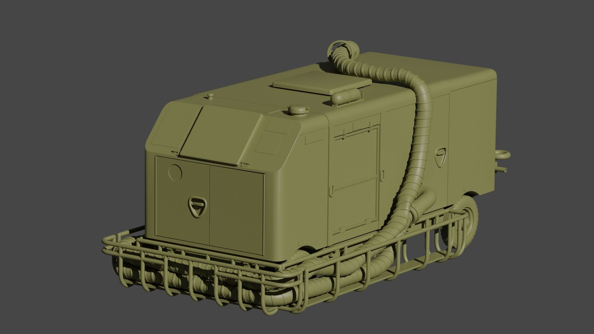 RAF STAD 250 Aircraft Air Starter Trolley 3D print model_2