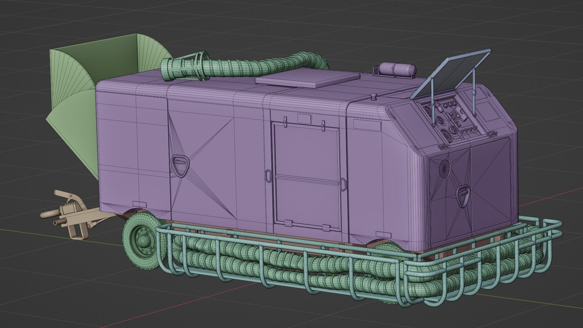 RAF STAD 250 Aircraft Air Starter Trolley 3D print model_8