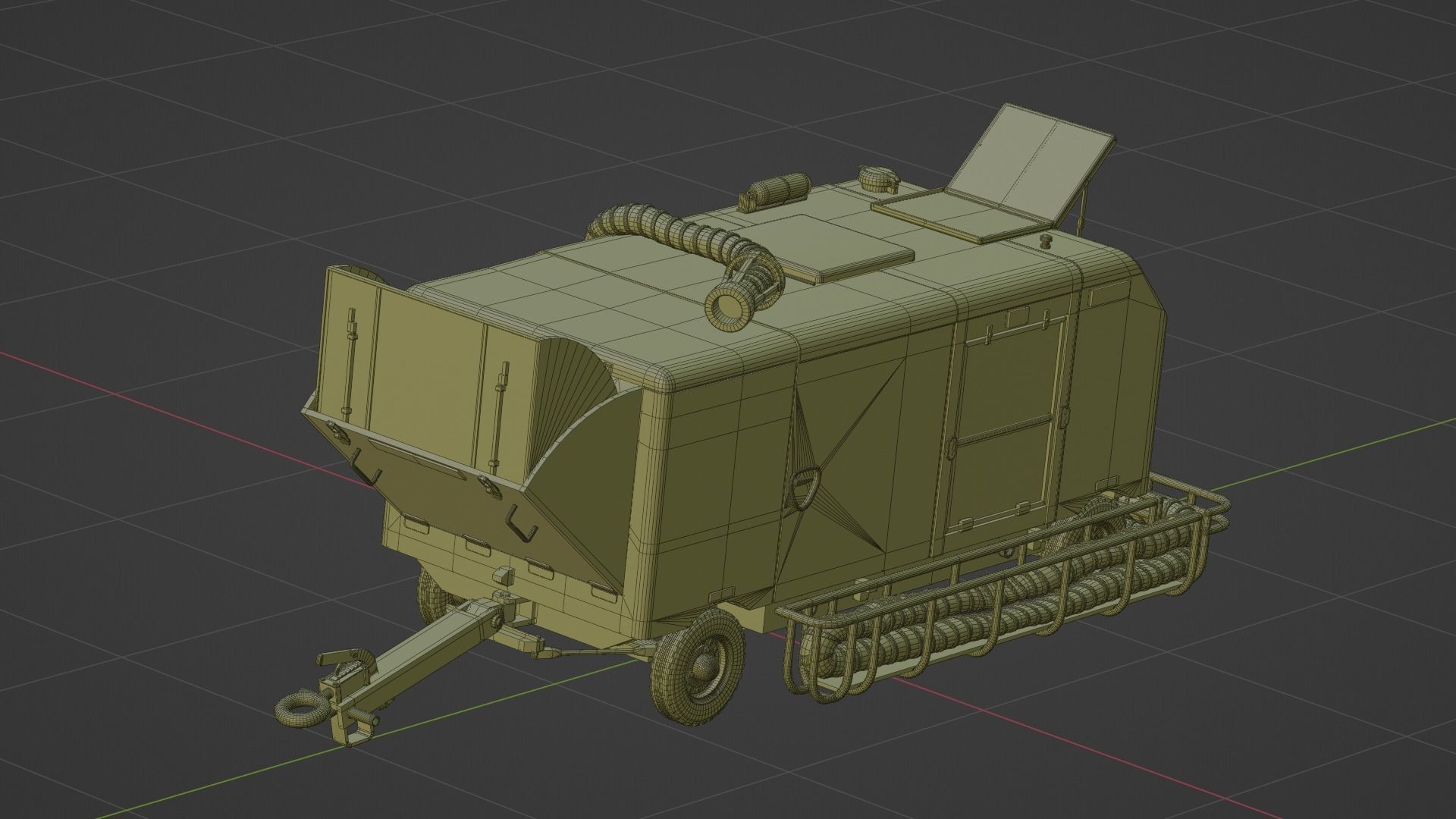 RAF STAD 250 Aircraft Air Starter Trolley 3D print model_6