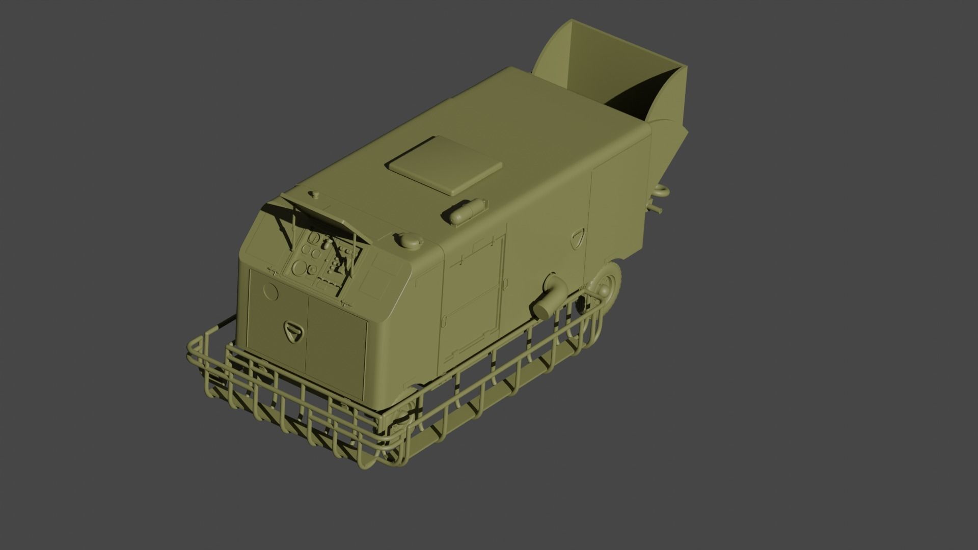 RAF STAD 250 Aircraft Air Starter Trolley 3D print model_3