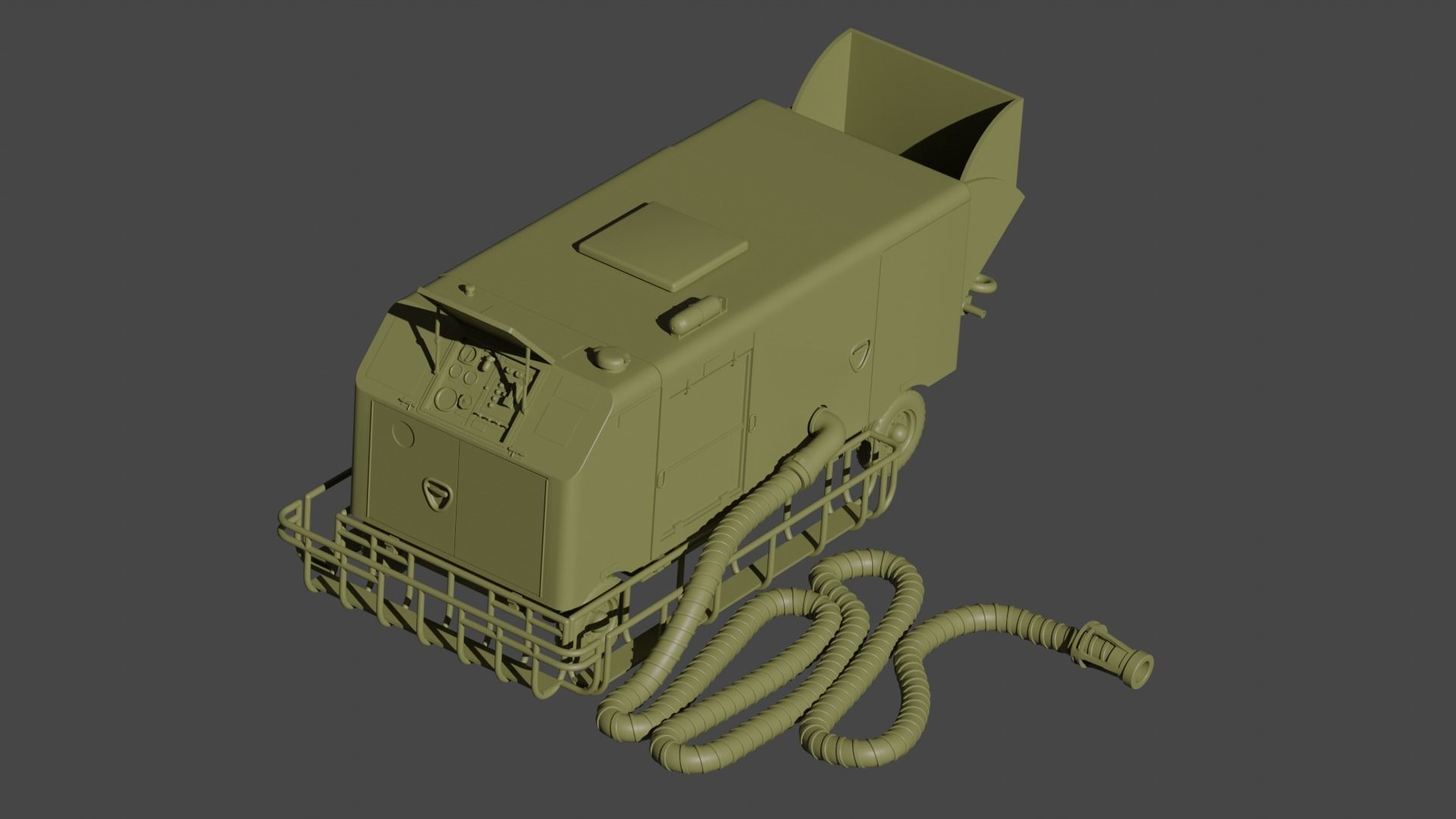 RAF STAD 250 Aircraft Air Starter Trolley 3D print model_4