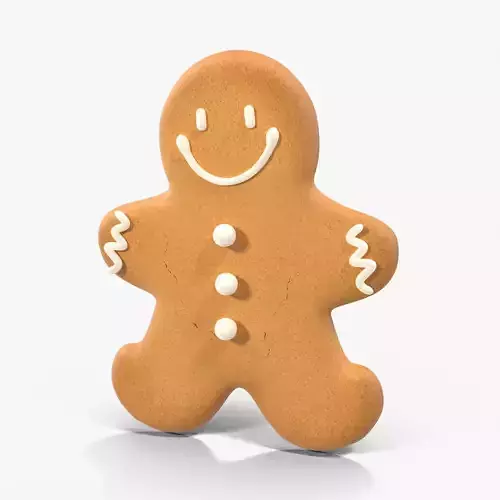 Gingerbread Cookie 4 Low-poly 3D model