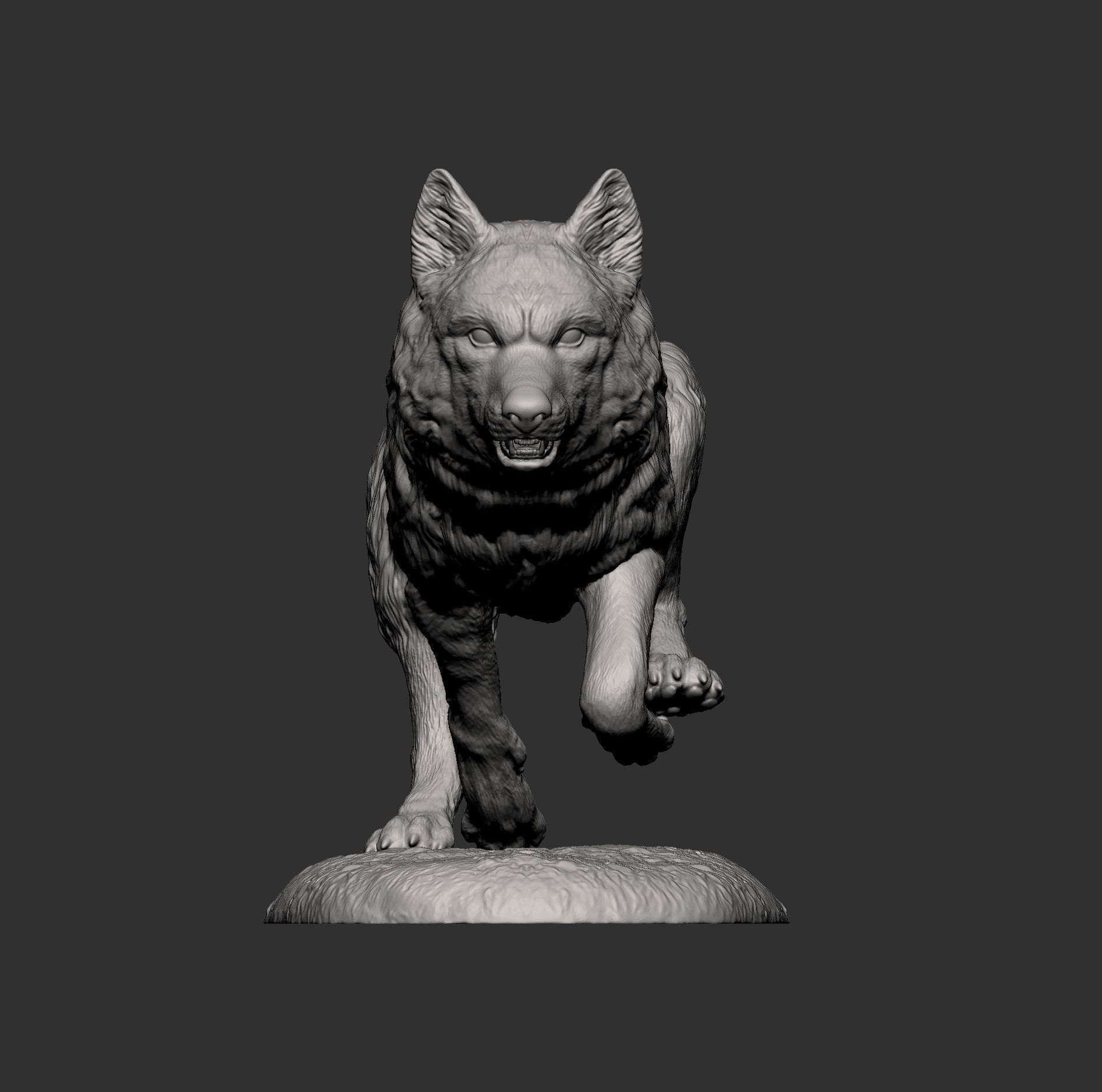 Running wolf 3D print model_8
