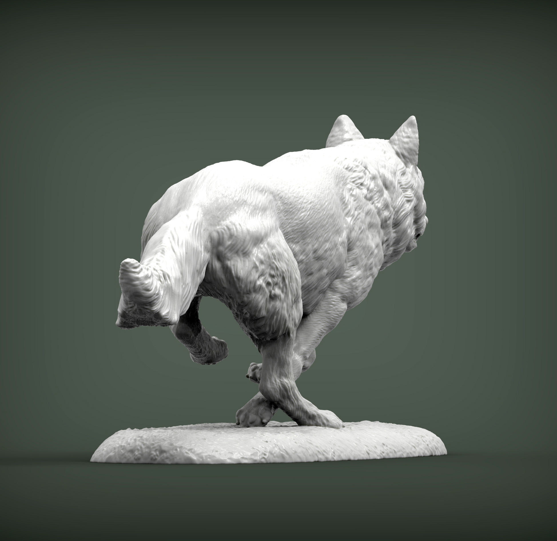 Running wolf 3D print model_4
