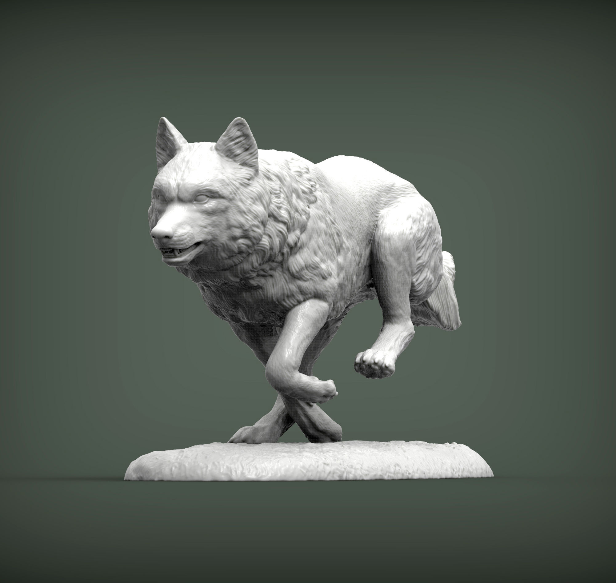 Running wolf 3D print model_2
