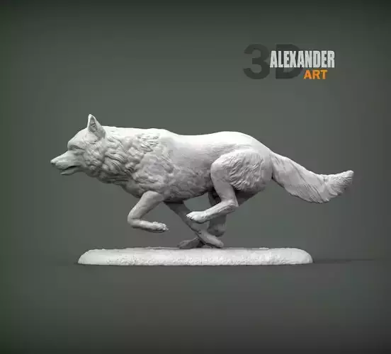Running wolf 3D print model