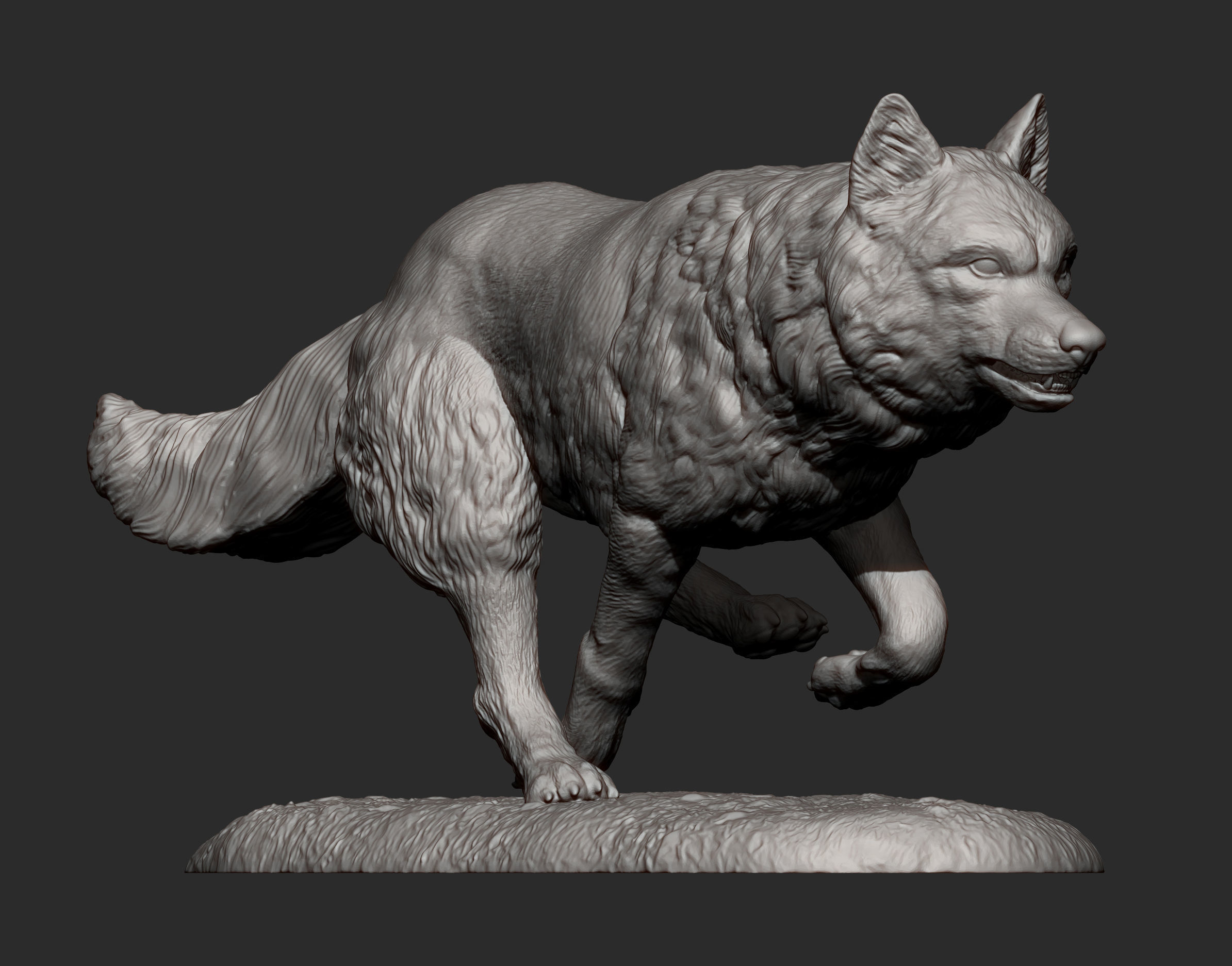 Running wolf 3D print model_10