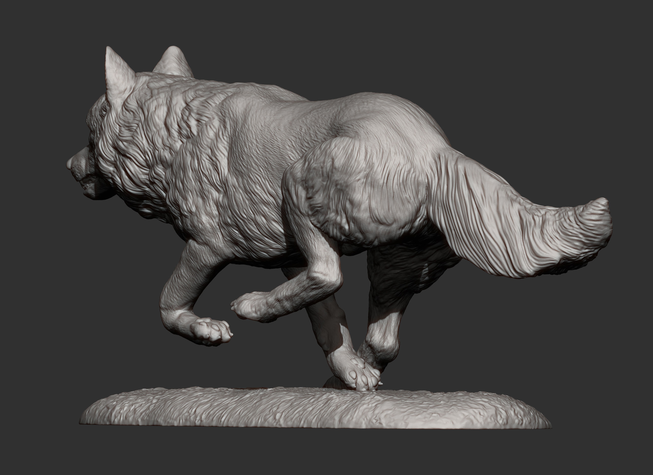 Running wolf 3D print model_6