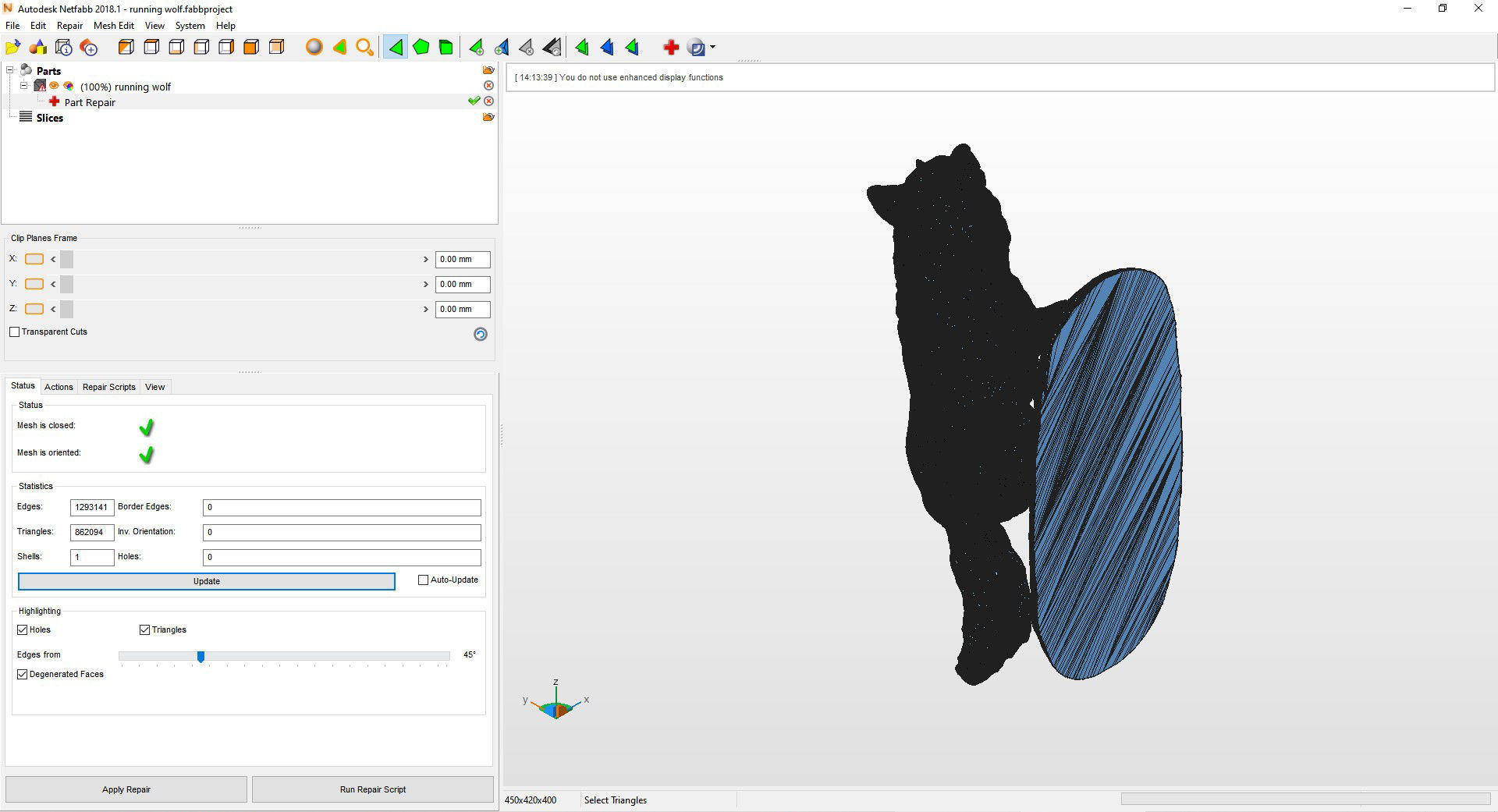 Running wolf 3D print model_12