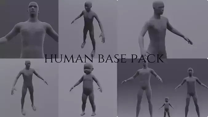 Human Family Base Pack 3D Model 