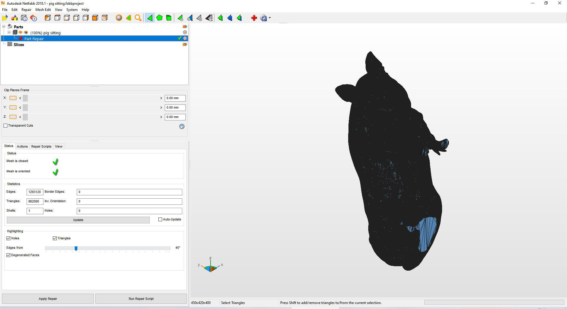 Pig sitting 3D print model_14