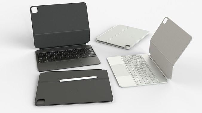 The New Apple ipad pro magic keyboard and  pencil  3D model