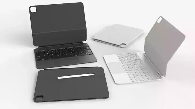 The New Apple ipad pro magic keyboard and  pencil  3D model