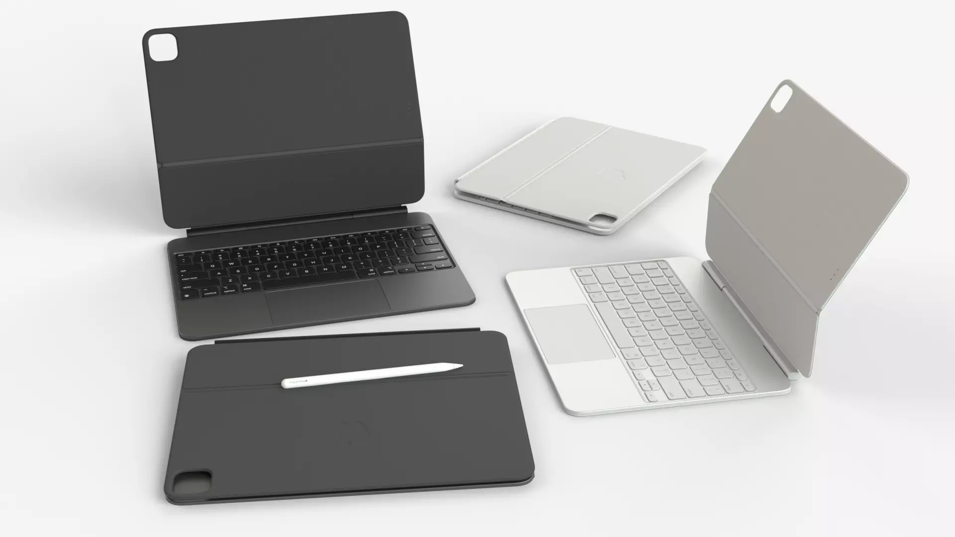 The New Apple ipad pro magic keyboard and  pencil  3D model_0