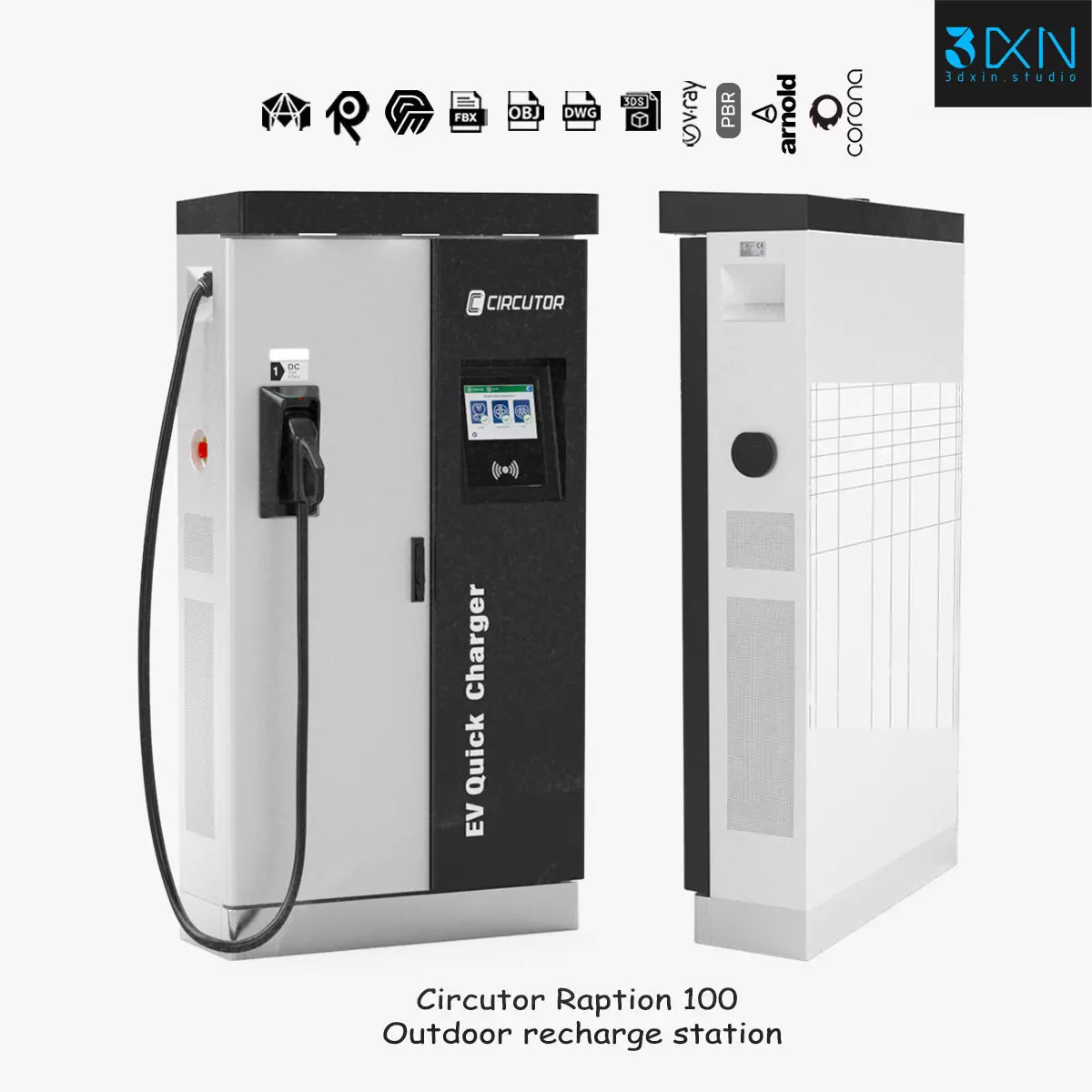 Circutor Raption 100 Outdoor EV Recharge Station 3D model_0