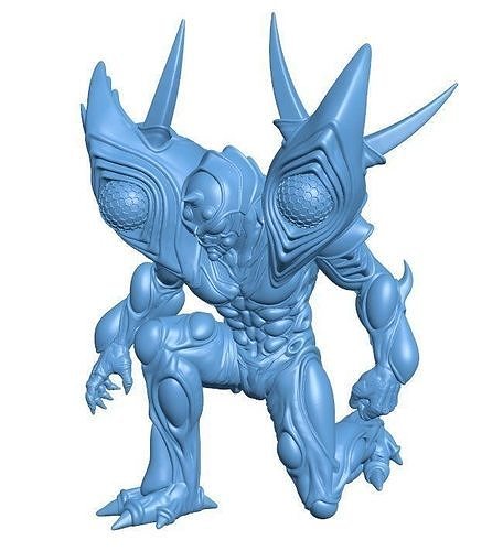 Alien warrior Low-poly 3D model
