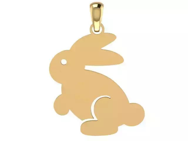 Bunny Pendant Necklace 3DM STL OBJ MTL