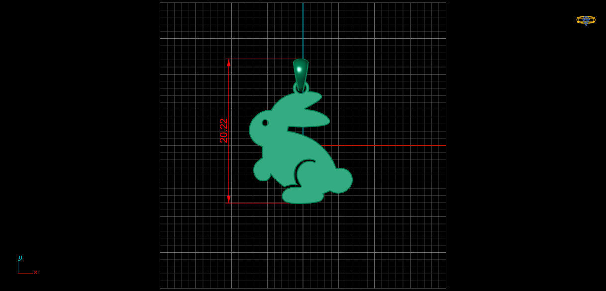 Bunny Pendant Necklace 3DM STL OBJ MTL 3D print model_4