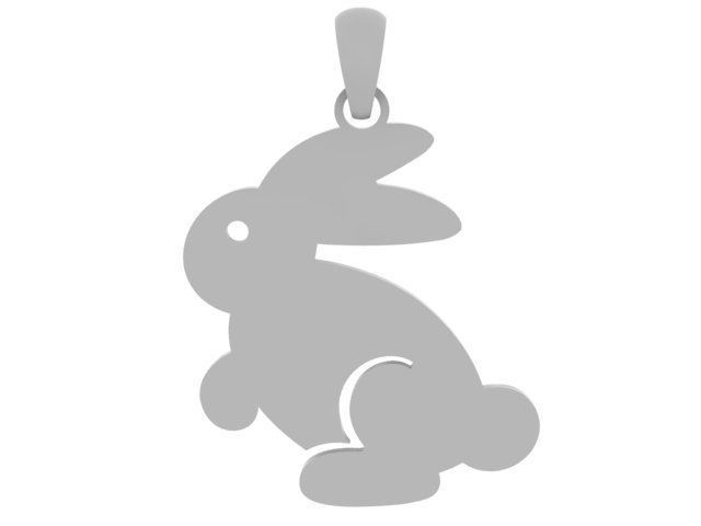 Bunny Pendant Necklace 3DM STL OBJ MTL 3D print model_1