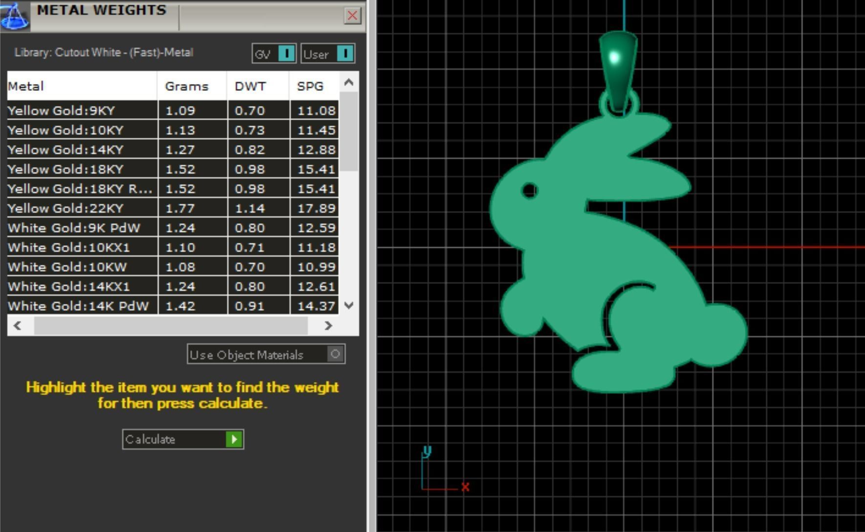 Bunny Pendant Necklace 3DM STL OBJ MTL 3D print model_2