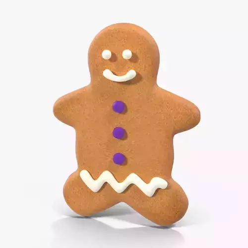 Gingerbread Cookie 7 Low-poly 3D model