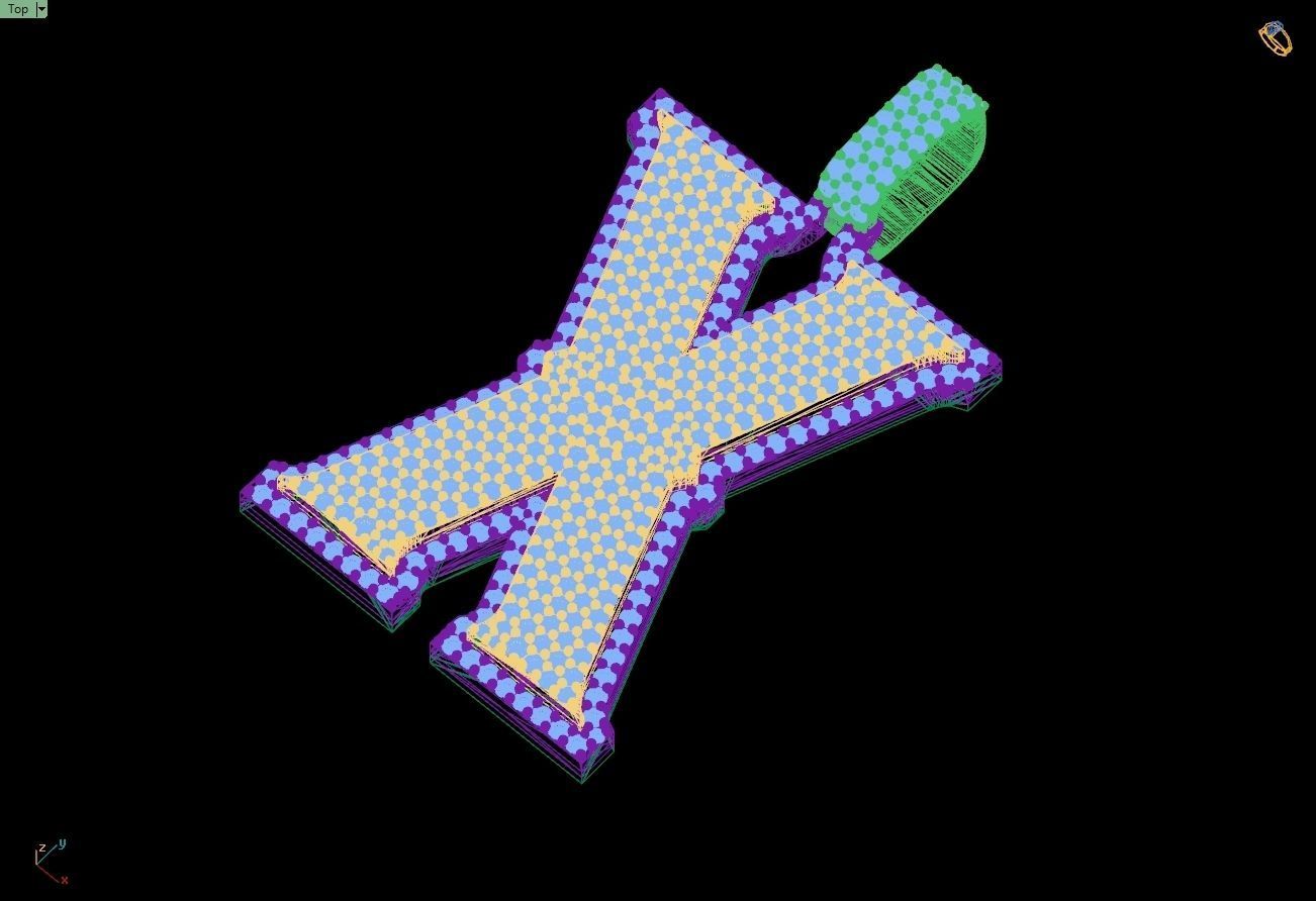 Custom Initial X Letter Diamond Pendant A to Z Alphabet Necklace 3D print model_13