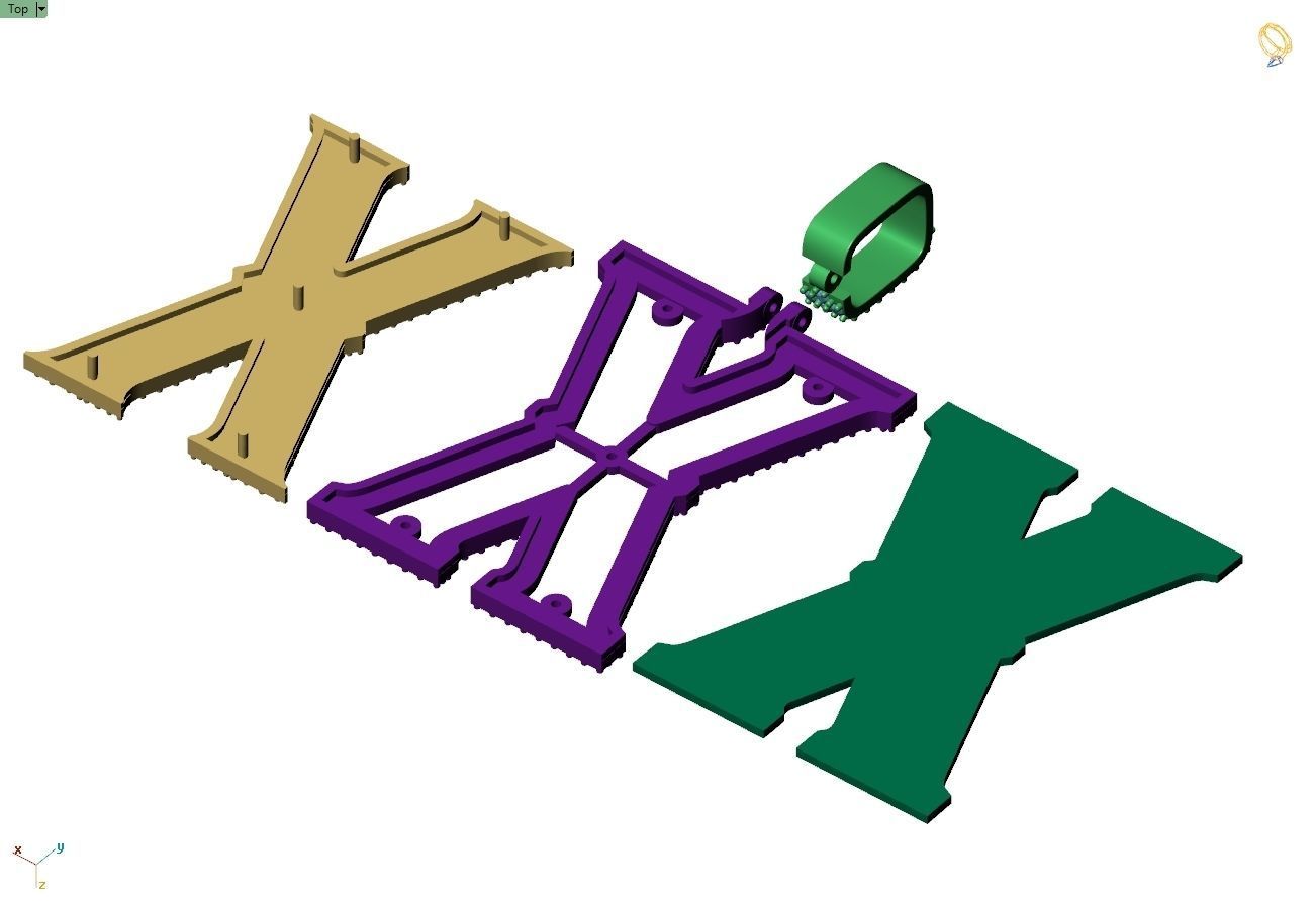 Custom Initial X Letter Diamond Pendant A to Z Alphabet Necklace 3D print model_12