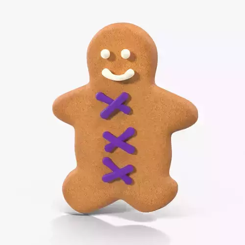 Gingerbread Cookie 8 Low-poly 3D model