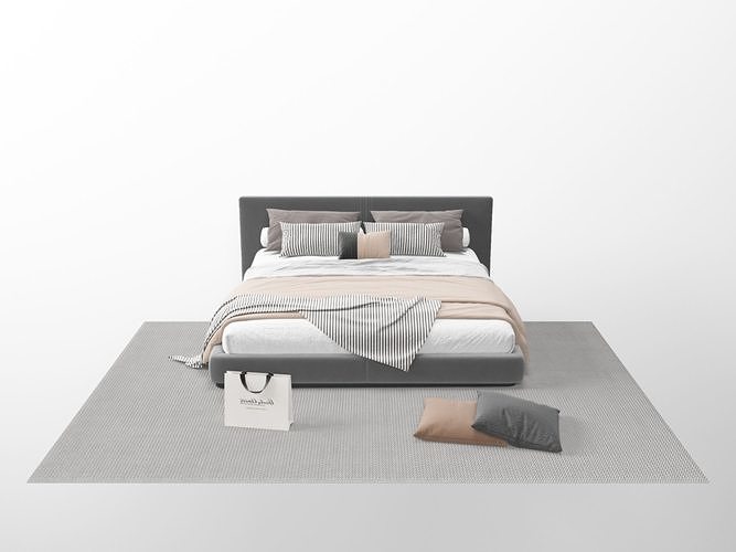 Modern style bed 3D model