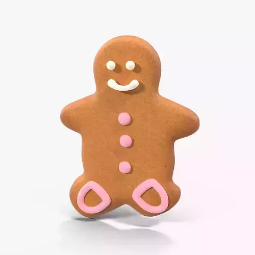 Gingerbread Cookie 9 Low-poly 3D model