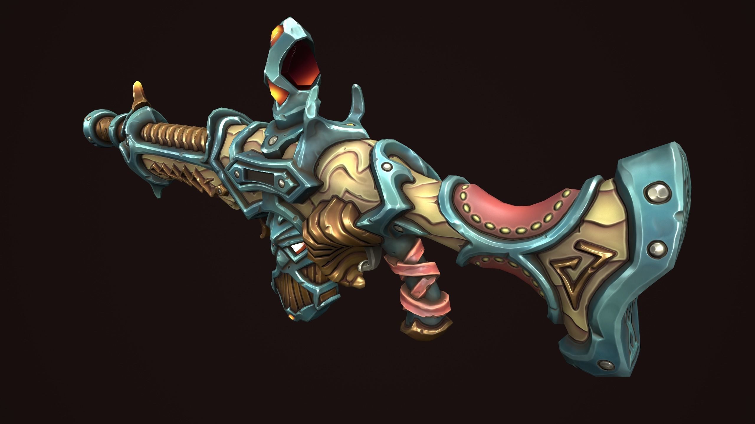 Dwarf assault rifle Low-poly 3D model_12