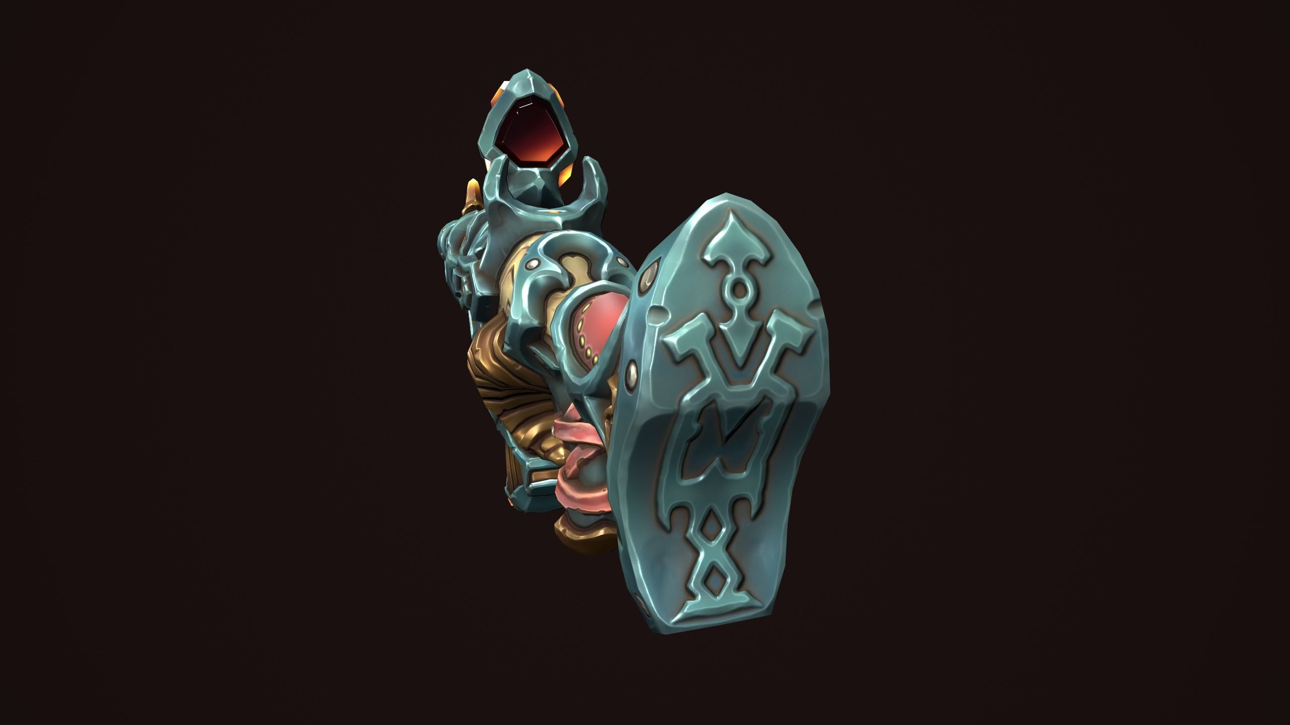 Dwarf assault rifle Low-poly 3D model_13