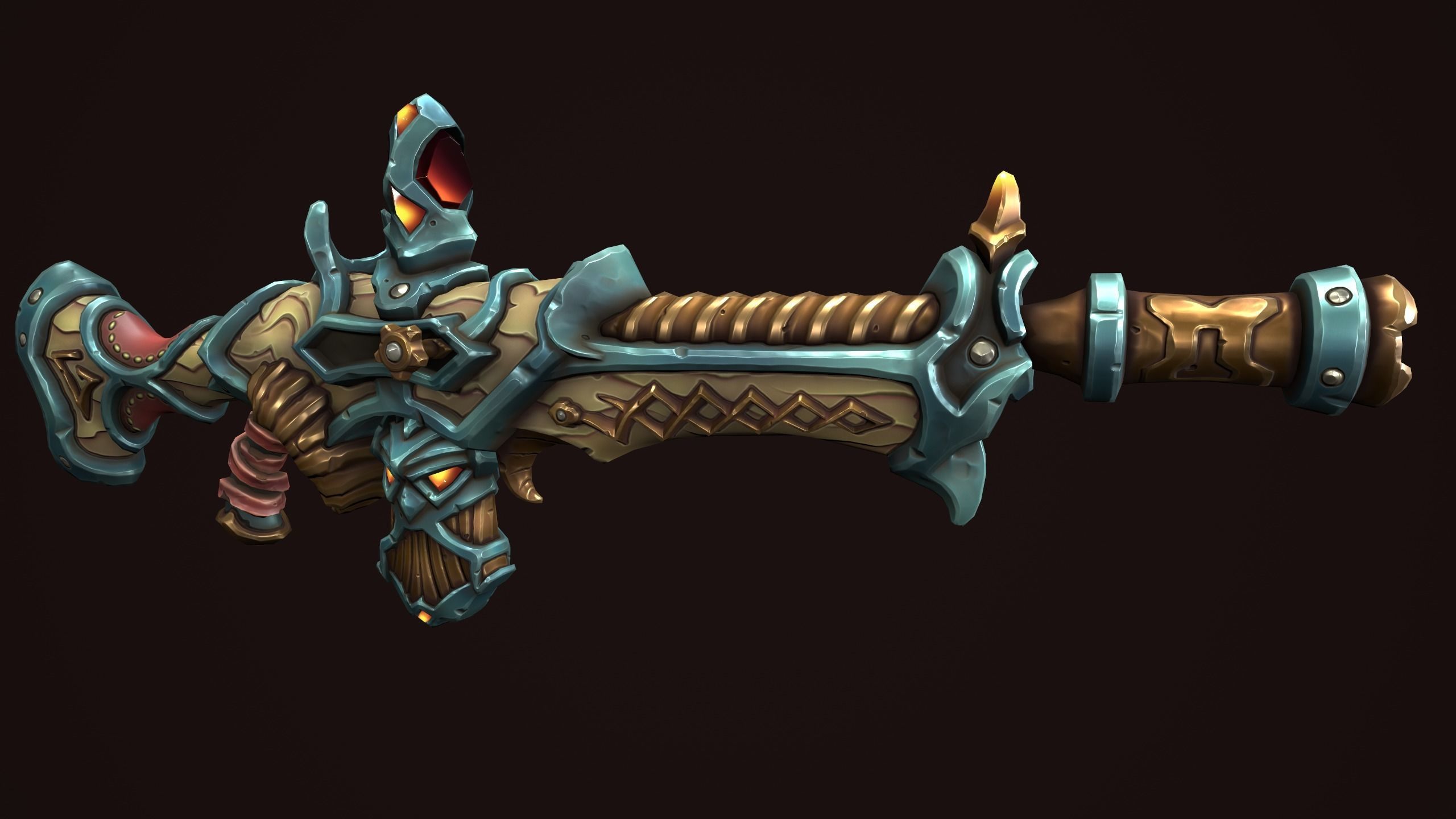 Dwarf assault rifle Low-poly 3D model_10