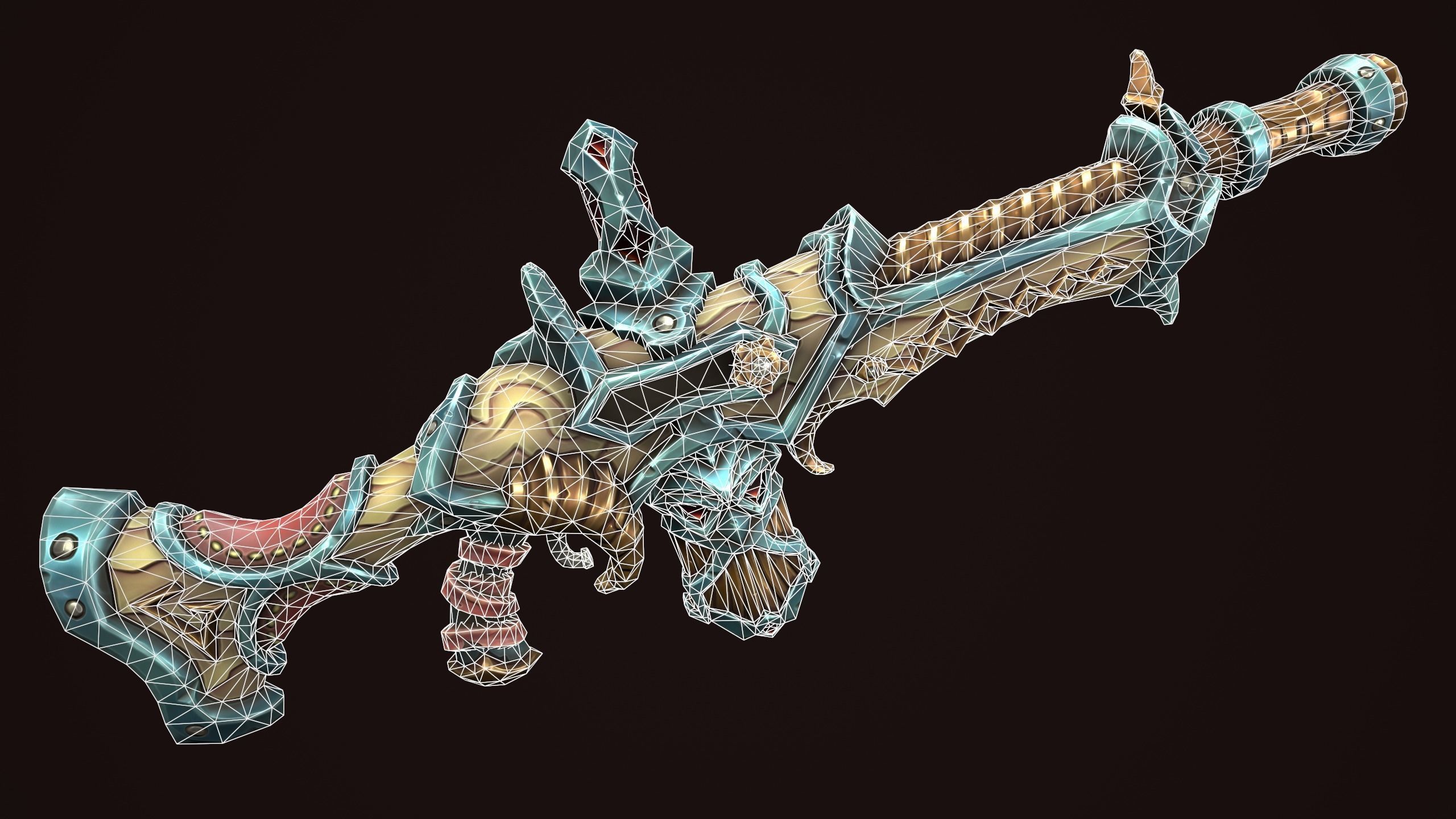 Dwarf assault rifle Low-poly 3D model_1