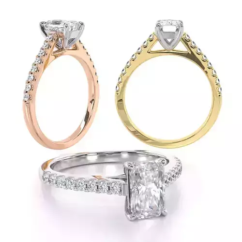 Diamond Set Radiant Milena Diamond Ring