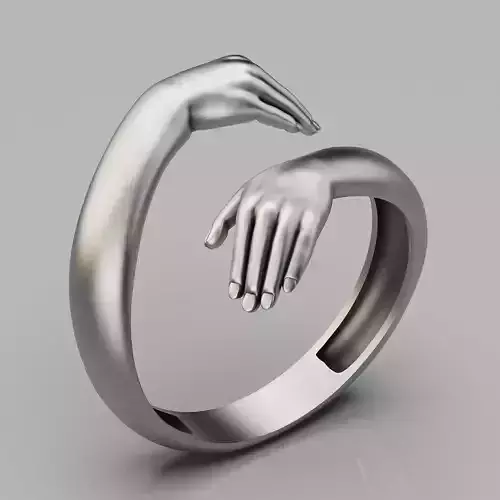 Hands ring silver gold printable jewelry 3D model