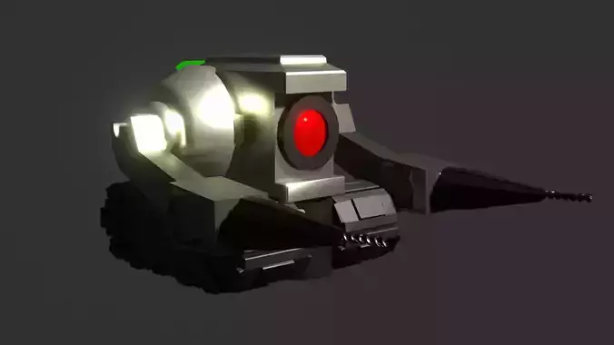 The Mining bot GAME-READY 3D modell Low-poly 3D model