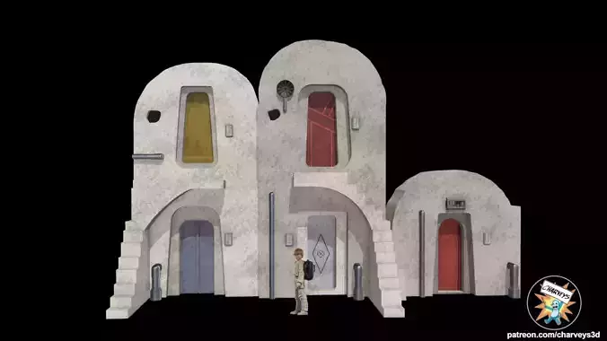 Star Wars Mos Espa Slave Quarters Diorama for action figures 3D print model