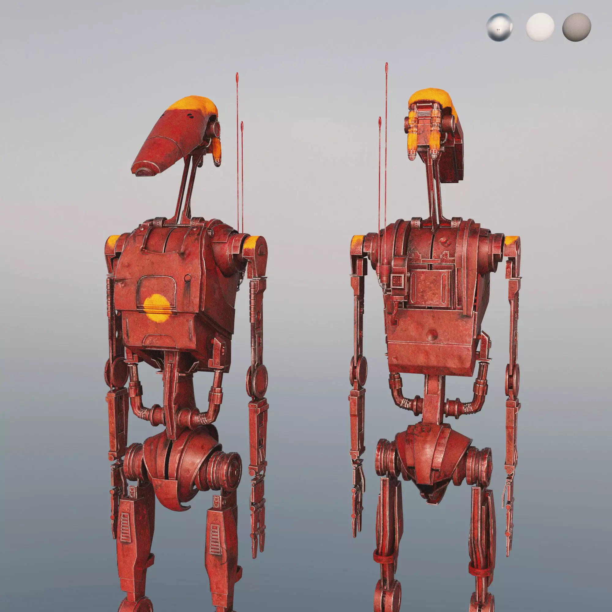 B1 Battle Droid Officer 3D model_0