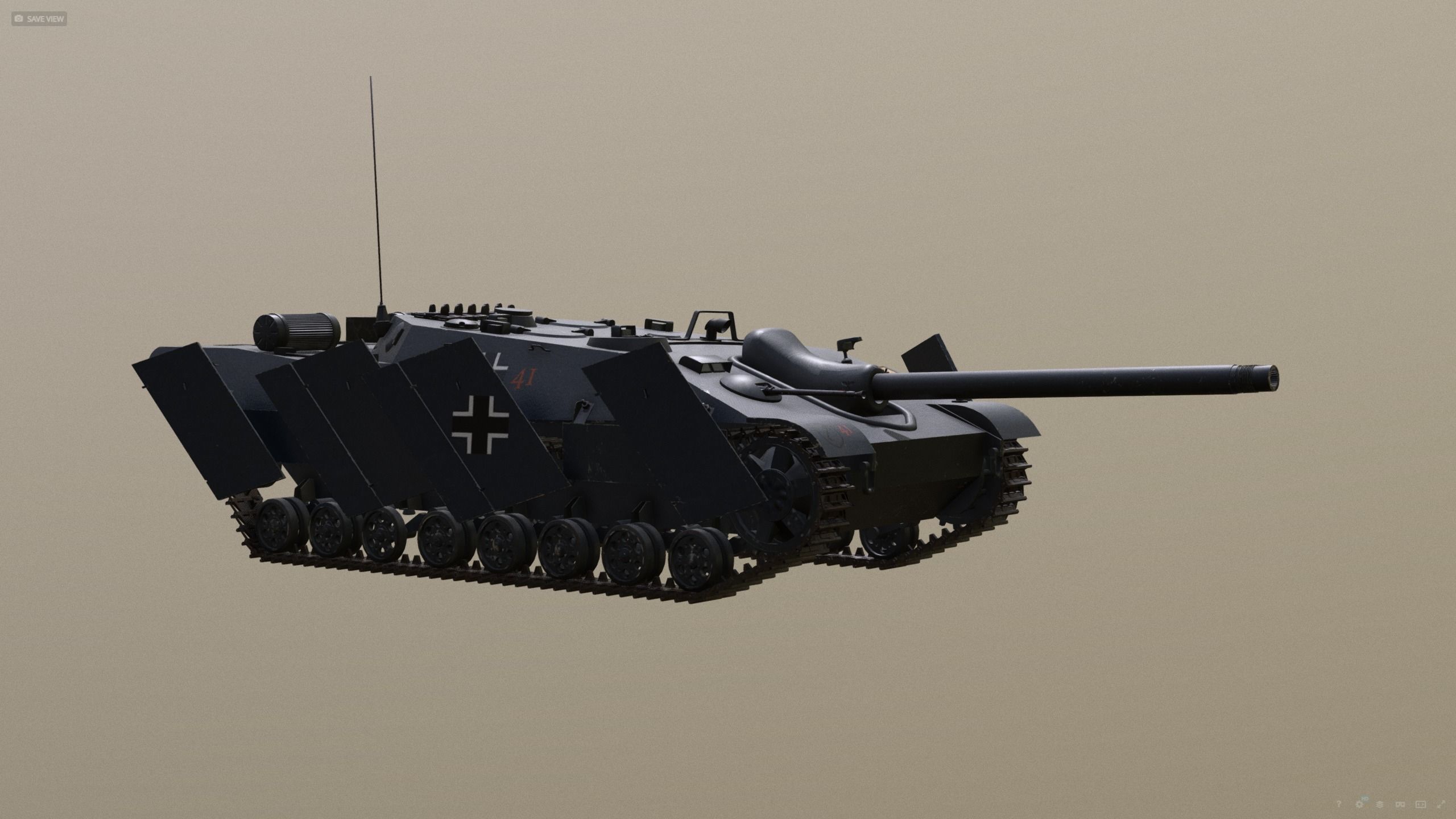 Schnell Jagdpanzer Aureole - Grau with Armor 3D model_17
