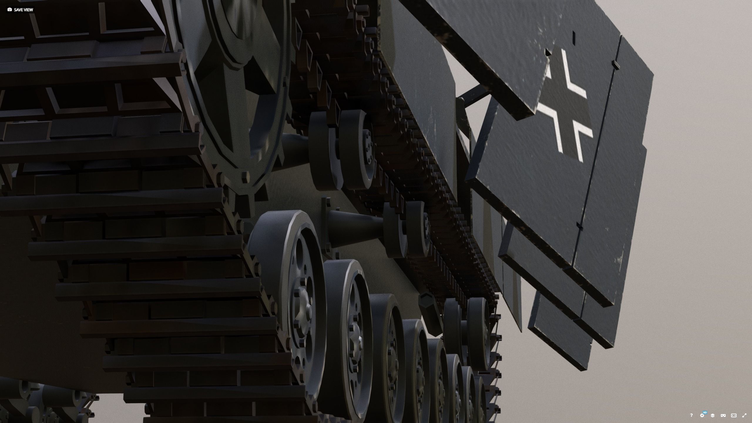 Schnell Jagdpanzer Aureole - Grau with Armor 3D model_22