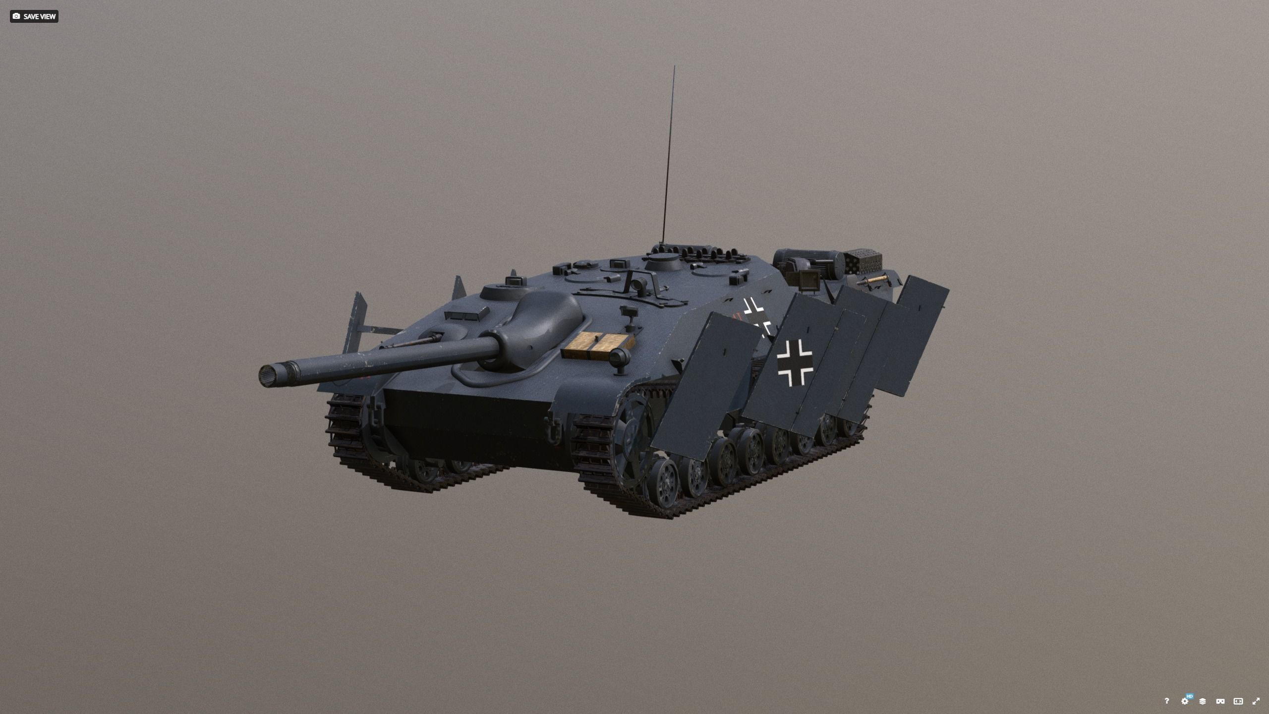 Schnell Jagdpanzer Aureole - Grau with Armor 3D model_16