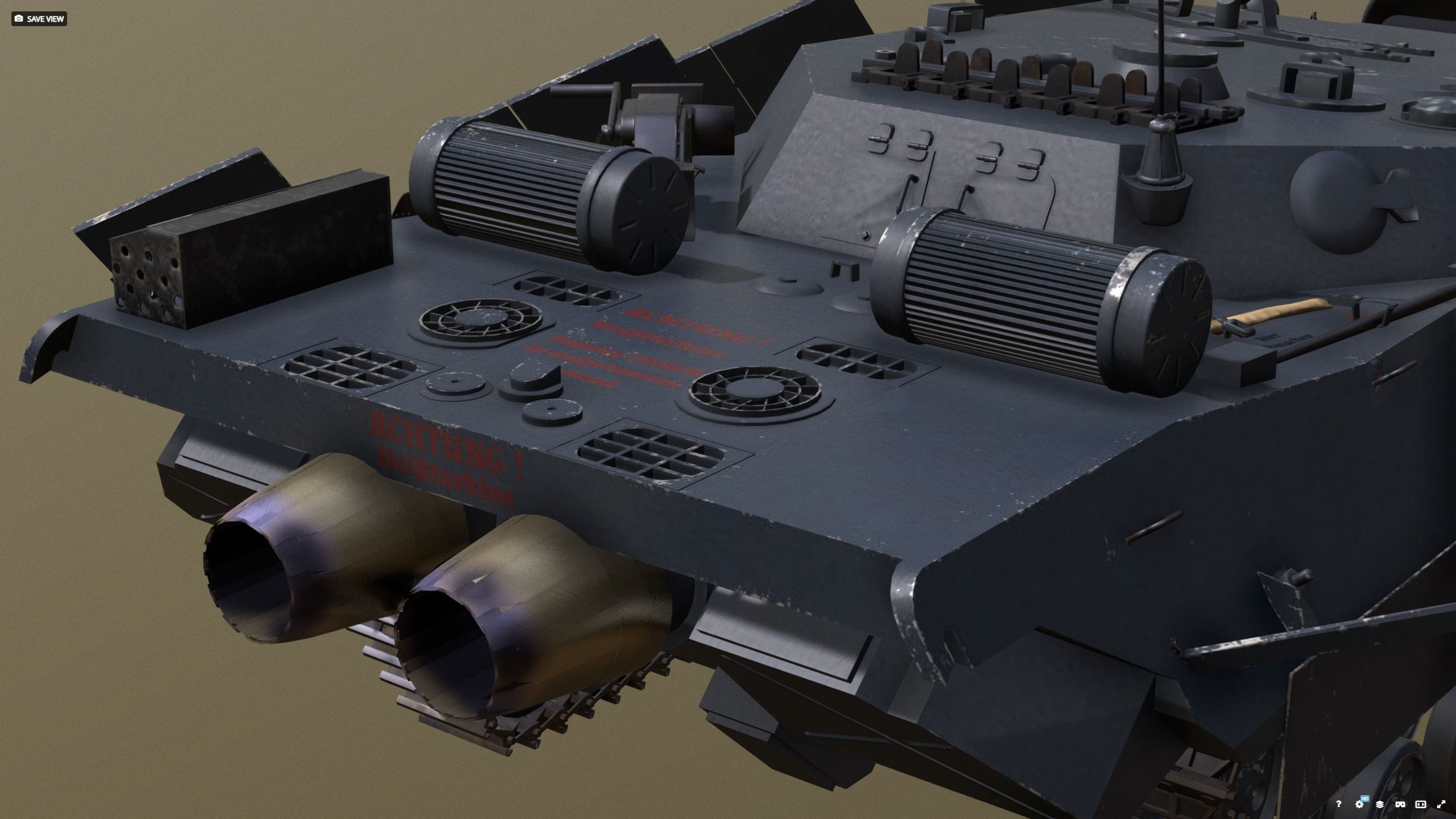Schnell Jagdpanzer Aureole - Grau with Armor 3D model_9