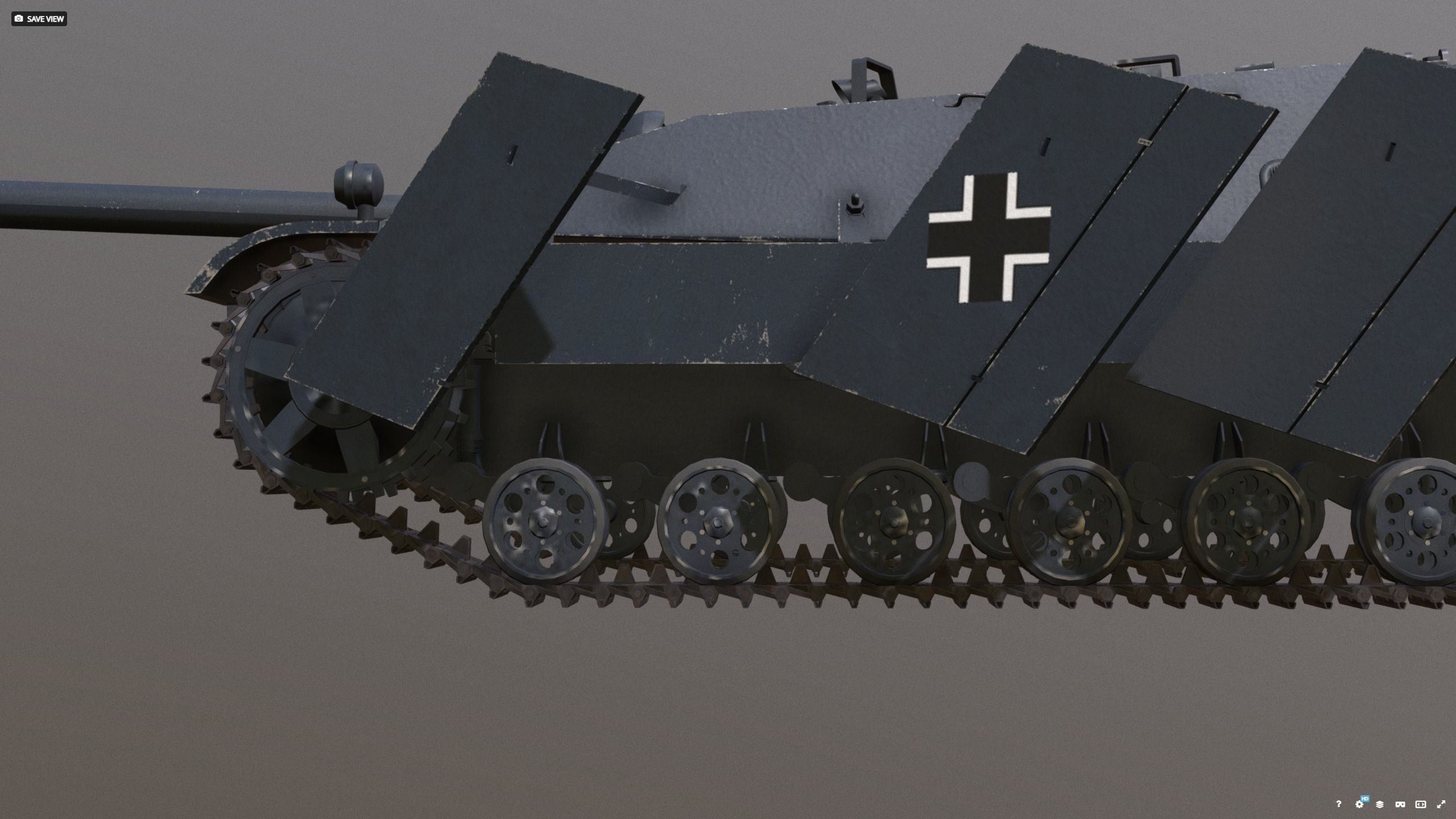 Schnell Jagdpanzer Aureole - Grau with Armor 3D model_6