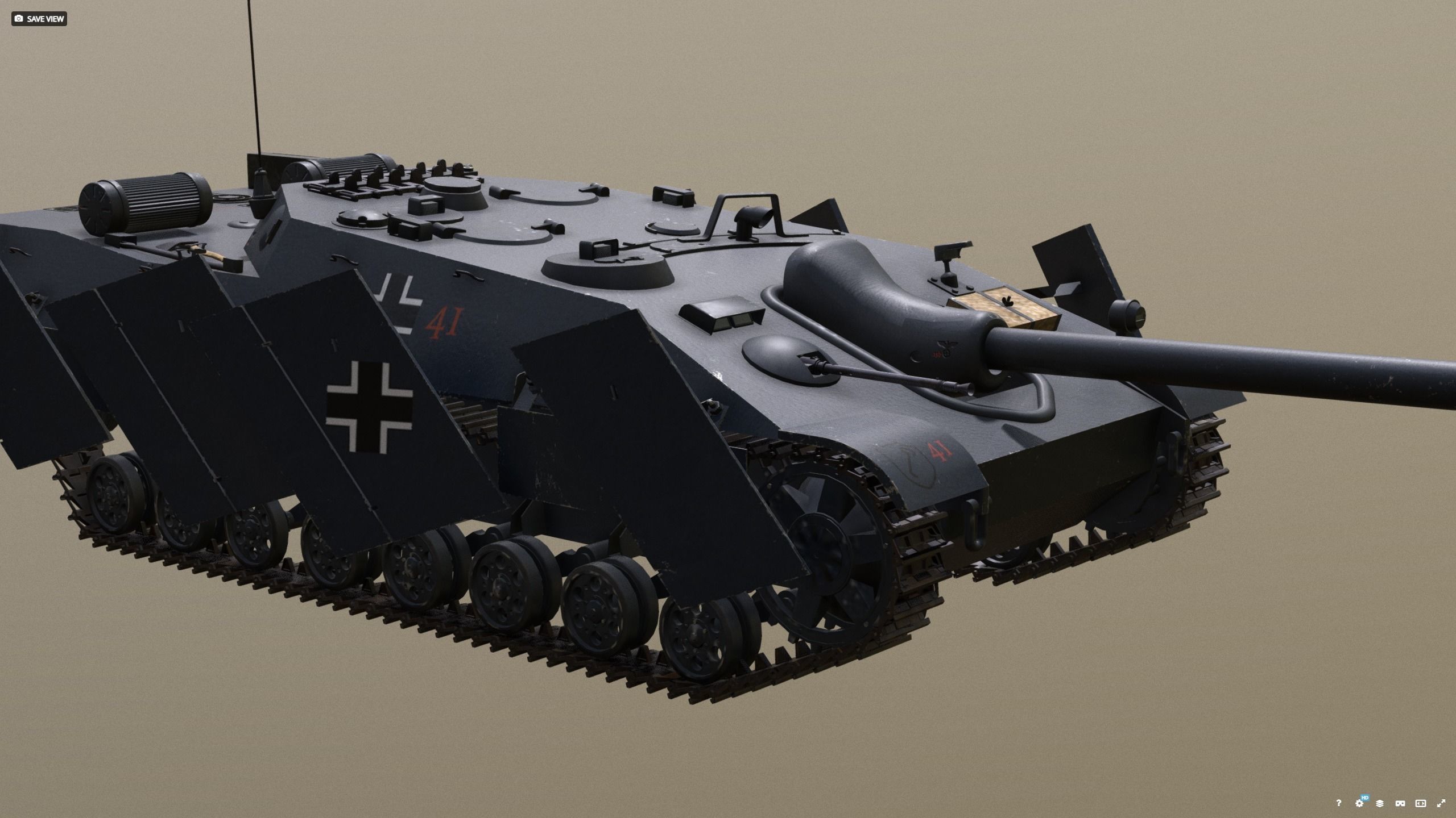 Schnell Jagdpanzer Aureole - Grau with Armor 3D model_3