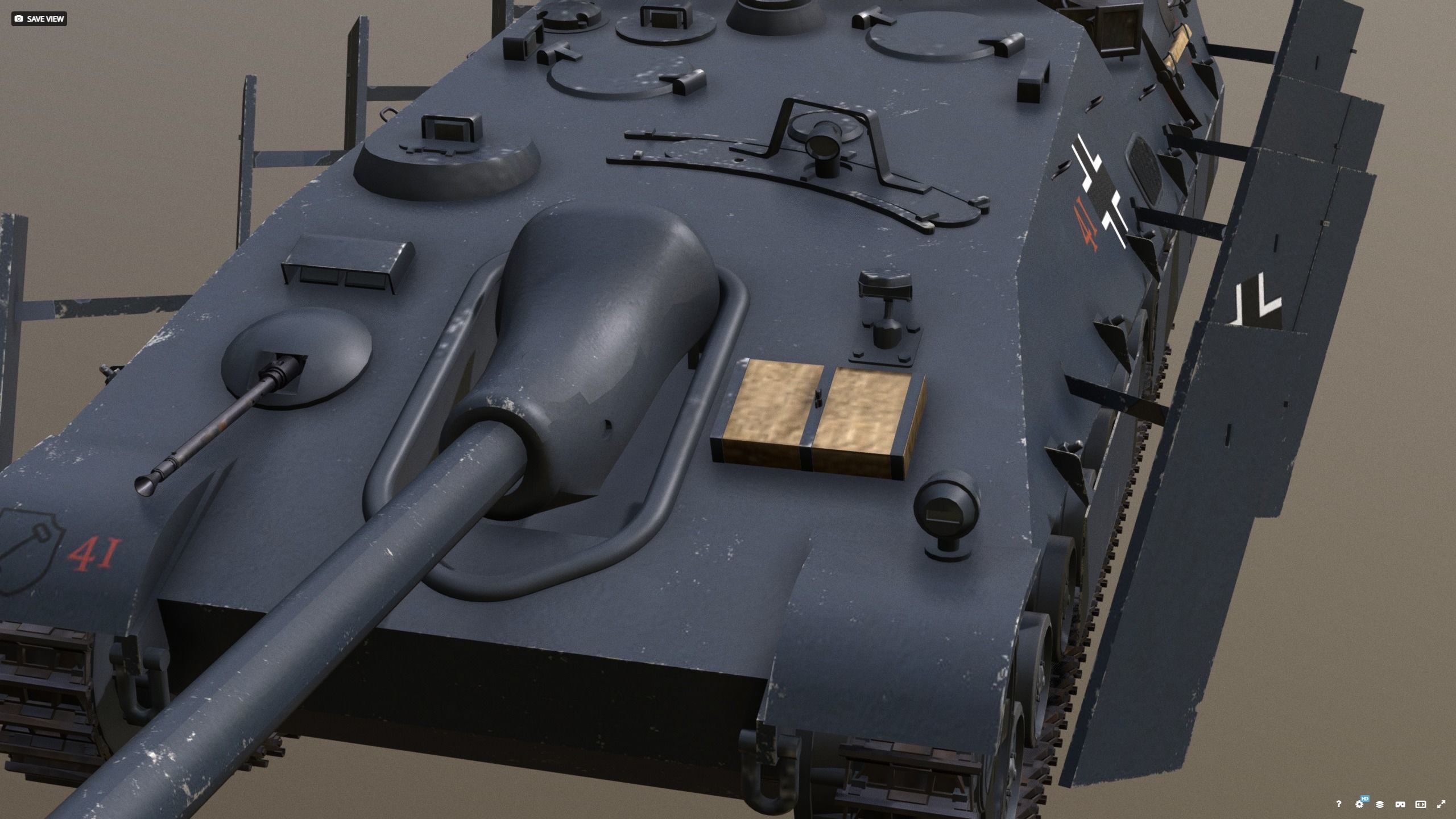 Schnell Jagdpanzer Aureole - Grau with Armor 3D model_4