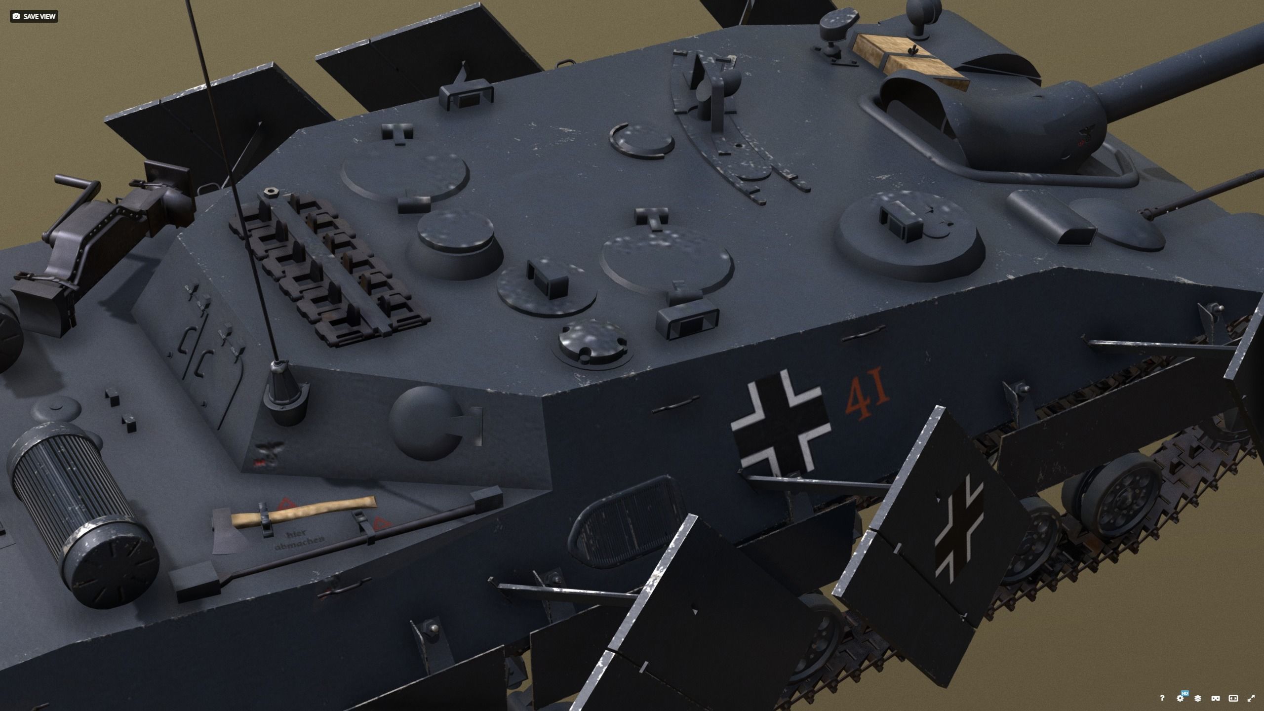 Schnell Jagdpanzer Aureole - Grau with Armor 3D model_14
